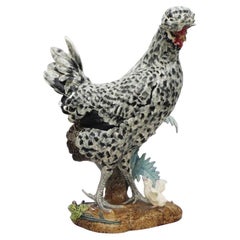 Monumental Majolica Houdan Hen & Chick Vase Choisy Le Roi by Paul Comolera