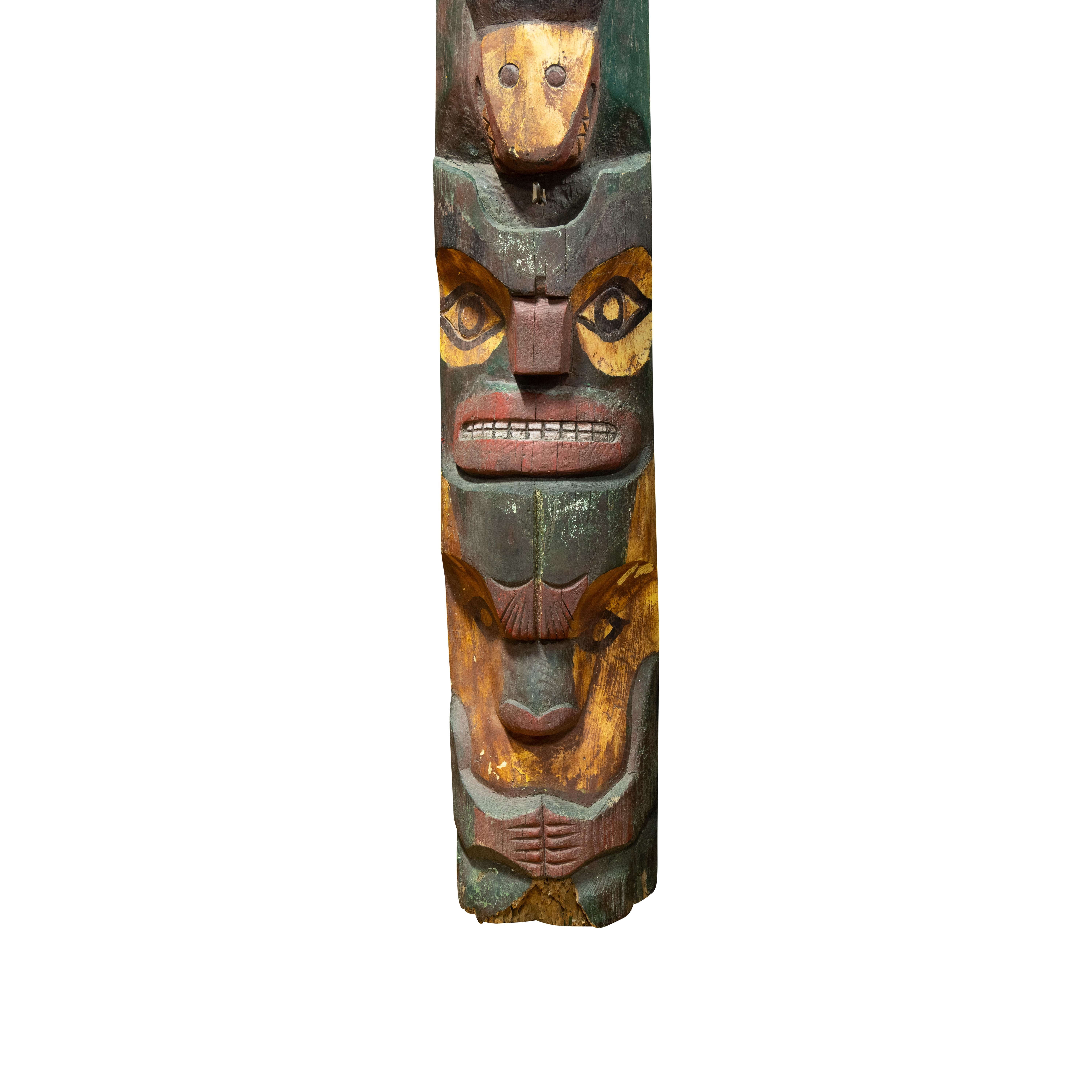 Amérindien TOTEM monumental Makah du jeune médecin 108 po. (H) en vente