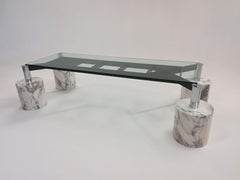 Post Modern Marble and Glass Dining Room Table, Switzerland, 1980