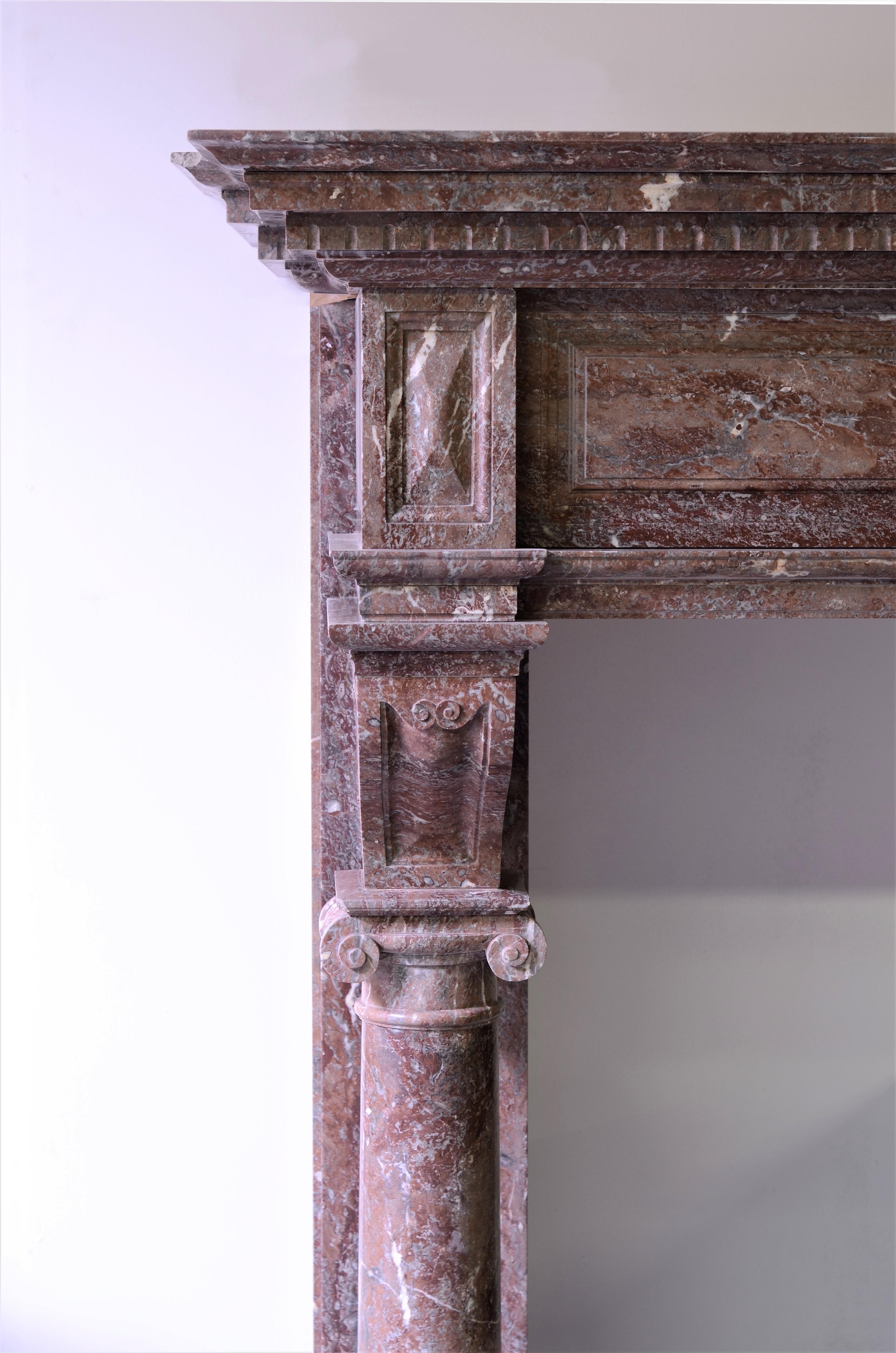 Renaissance Revival Monumental Marble Neo-Renaissance Fireplace Mantel