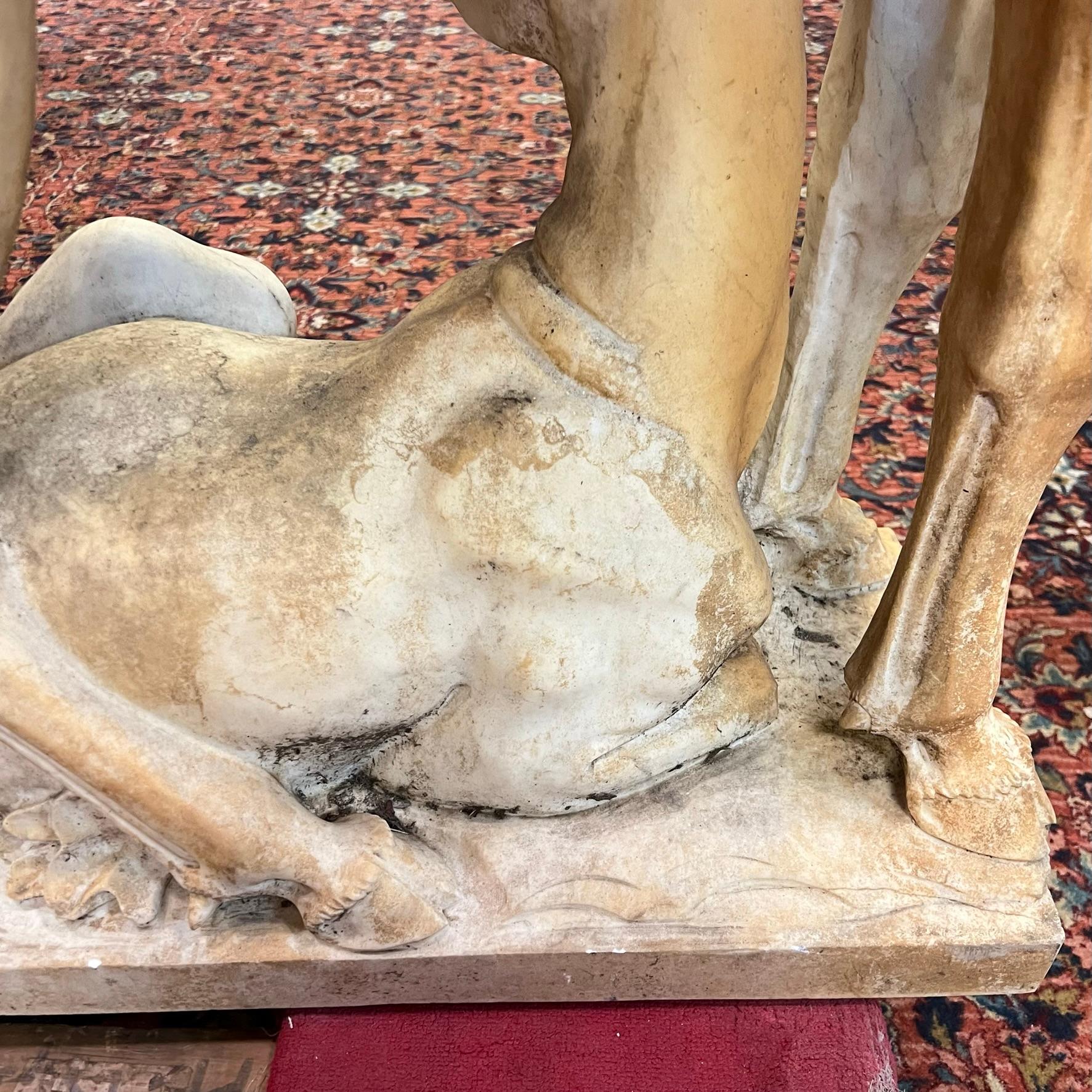 Monumental Marble Sculpture of Buck Deer and Fawn For Sale 6