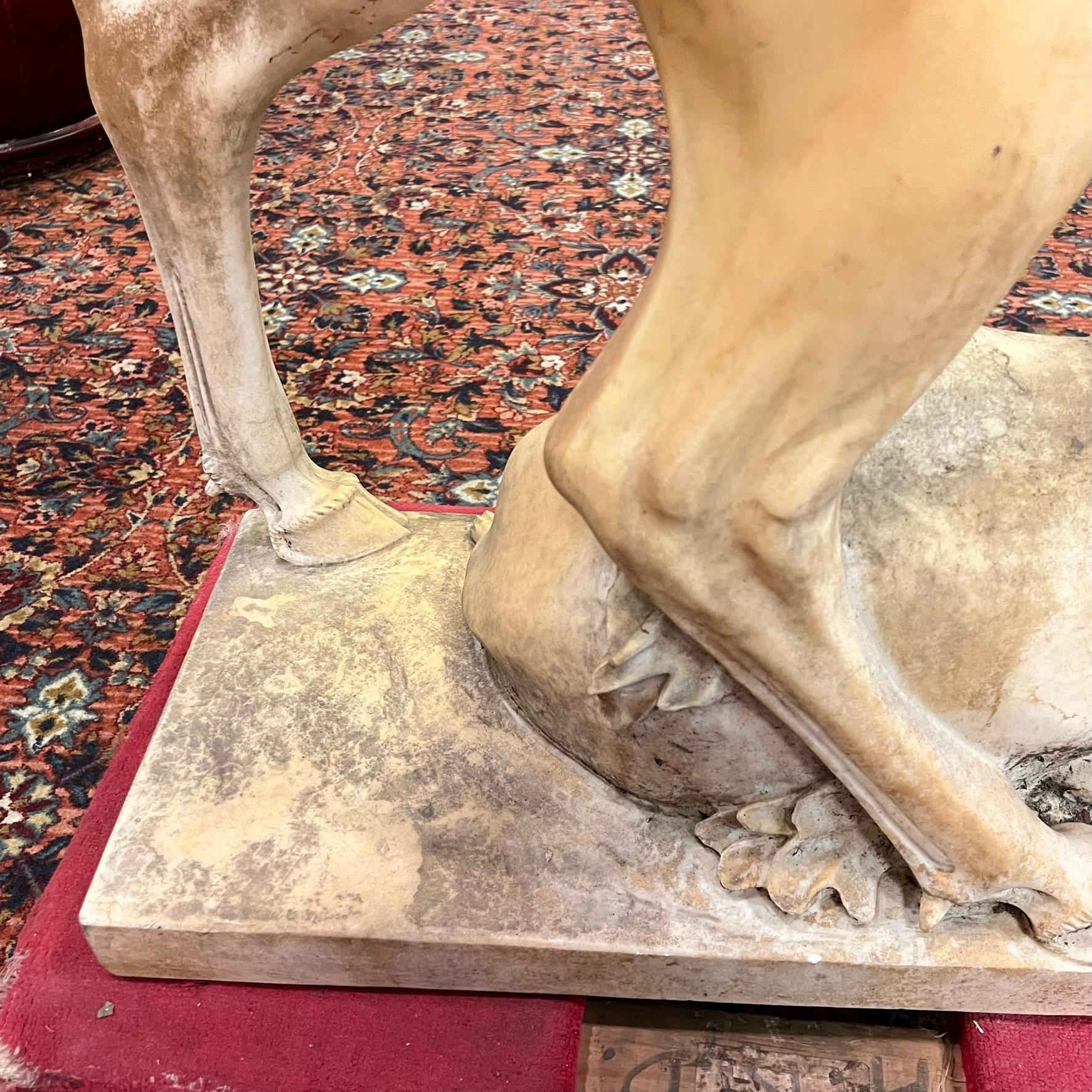 Monumental Marble Sculpture of Buck Deer and Fawn For Sale 5