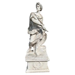 Monumental Marble Sculpture of Julius Caesar after Nicolas Coustou, Italy, 1980s