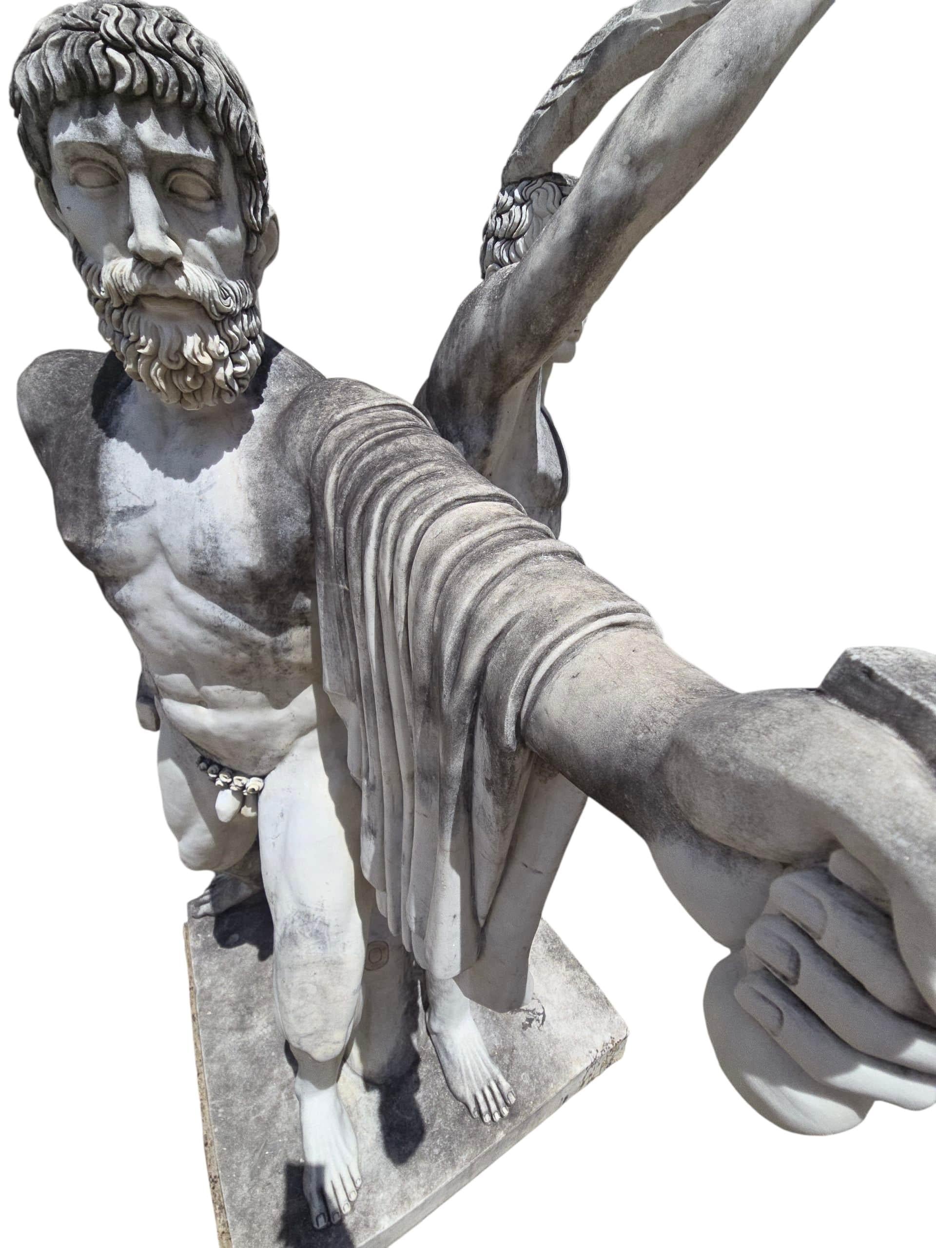 Monumental Marble Sculpture of the Tyrannicides, Italian, Early 20th Century For Sale 10
