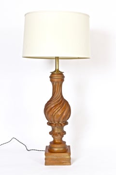 Monumental Marbro Lamp Co. Hand Carved Giltwood Table Lamp