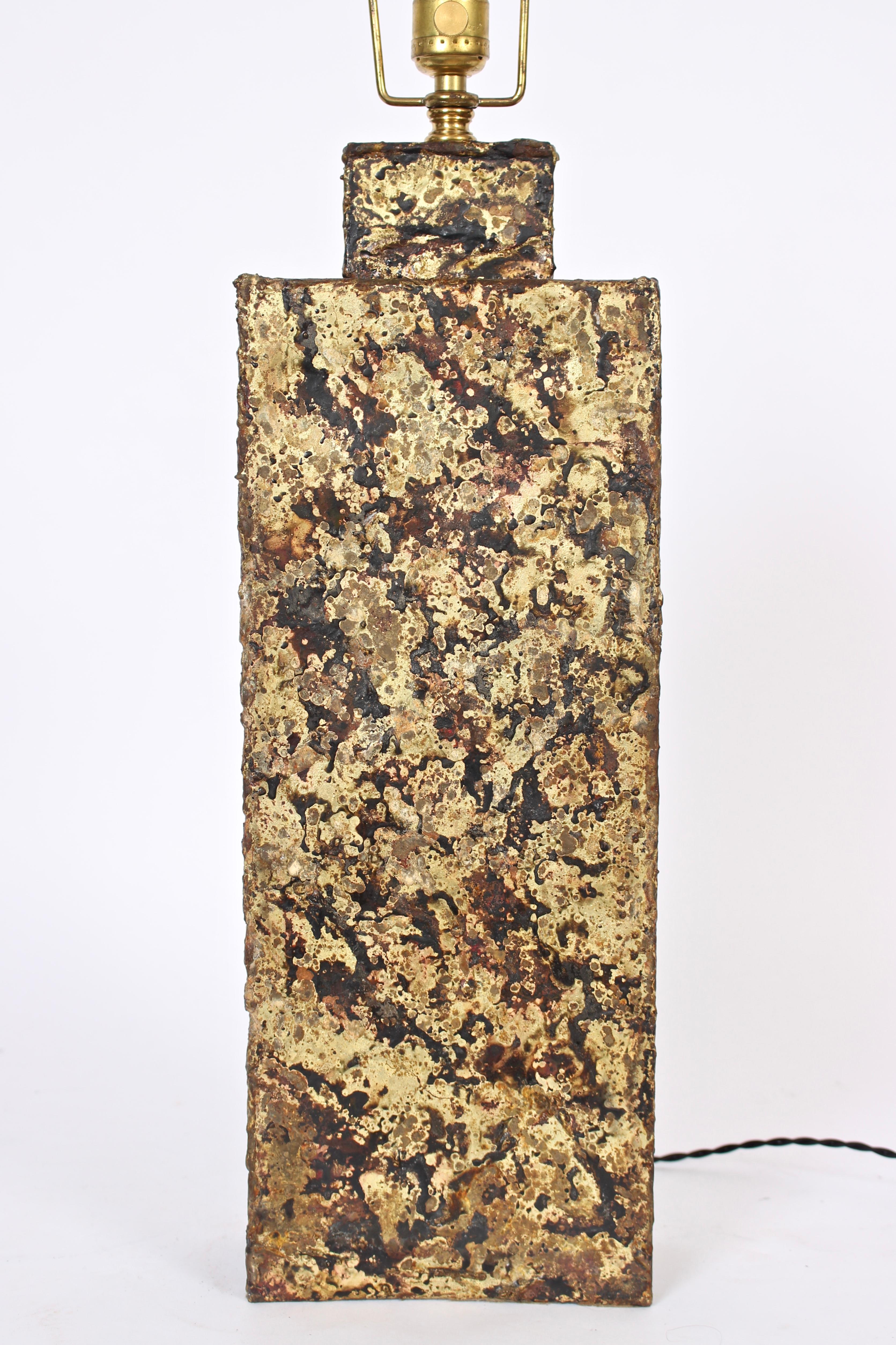 Monumental Marcello Fantoni Brass Brazed Mixed Metal Table Lamp, C. 1960 For Sale 4