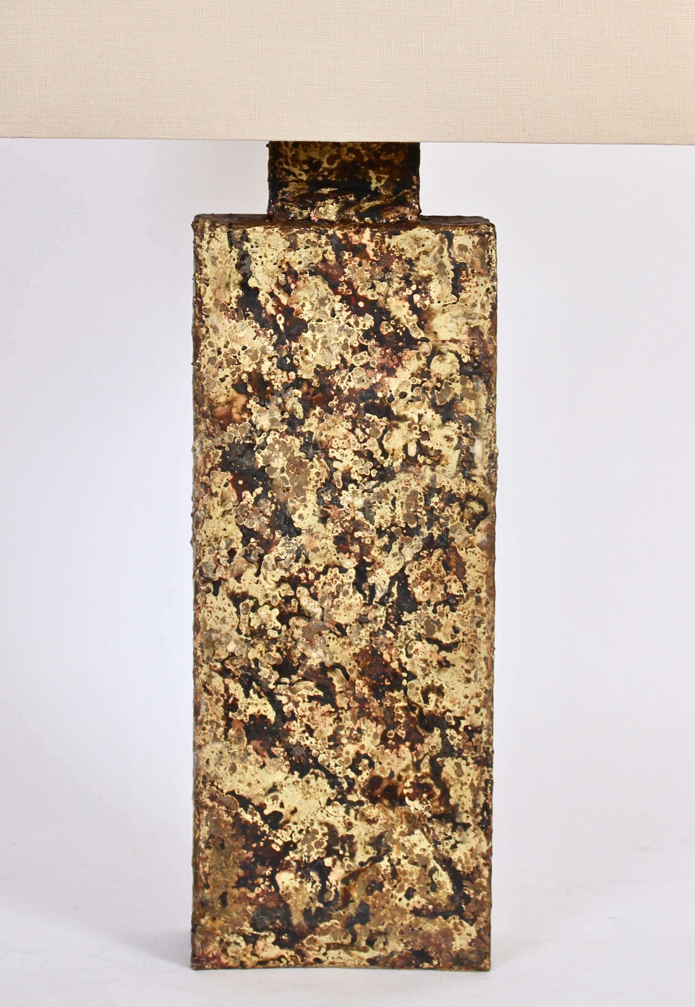 Monumental Marcello Fantoni Brass Brazed Mixed Metal Table Lamp, C. 1960 For Sale 5