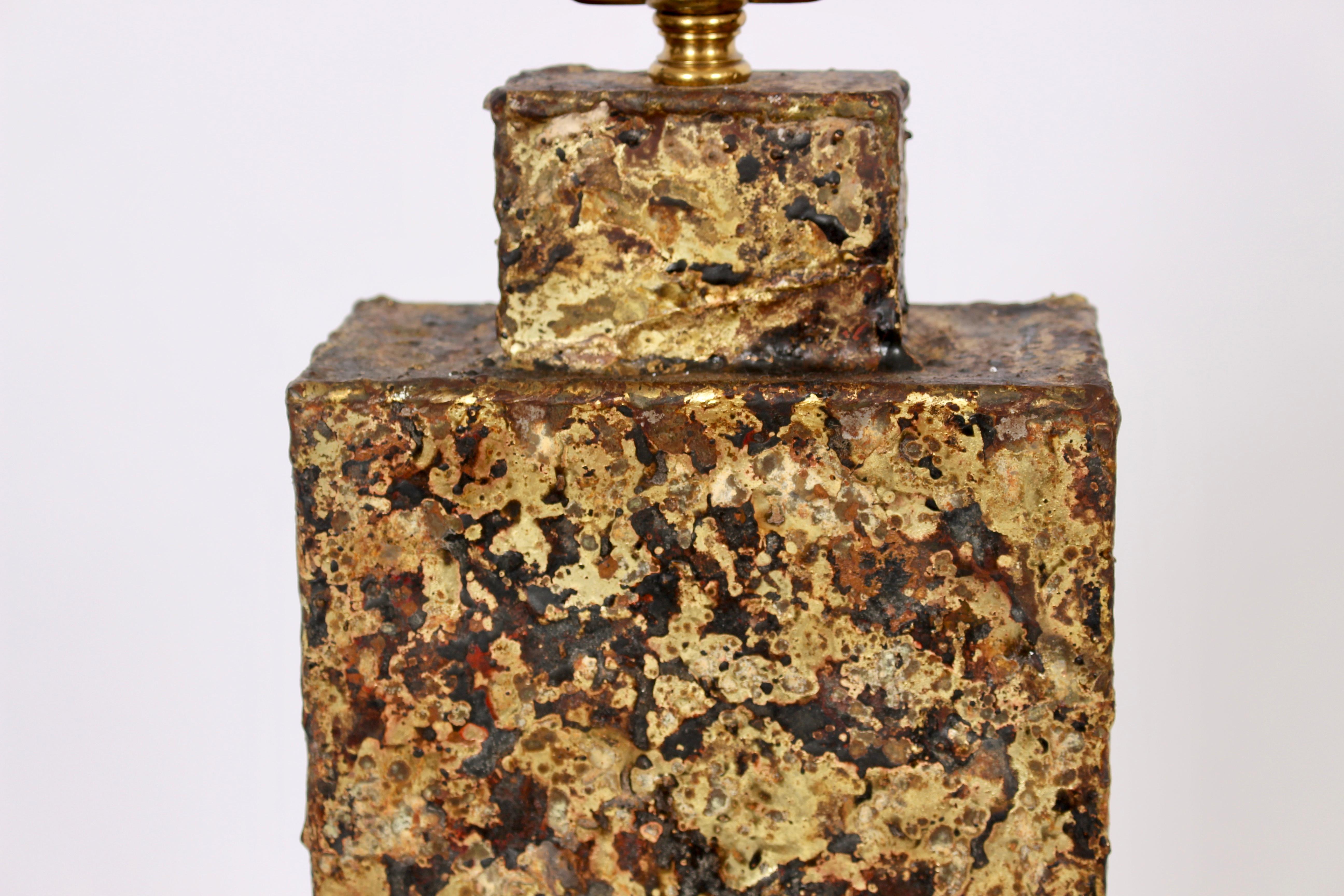 Monumental Marcello Fantoni Brass Brazed Mixed Metal Table Lamp, C. 1960 For Sale 6