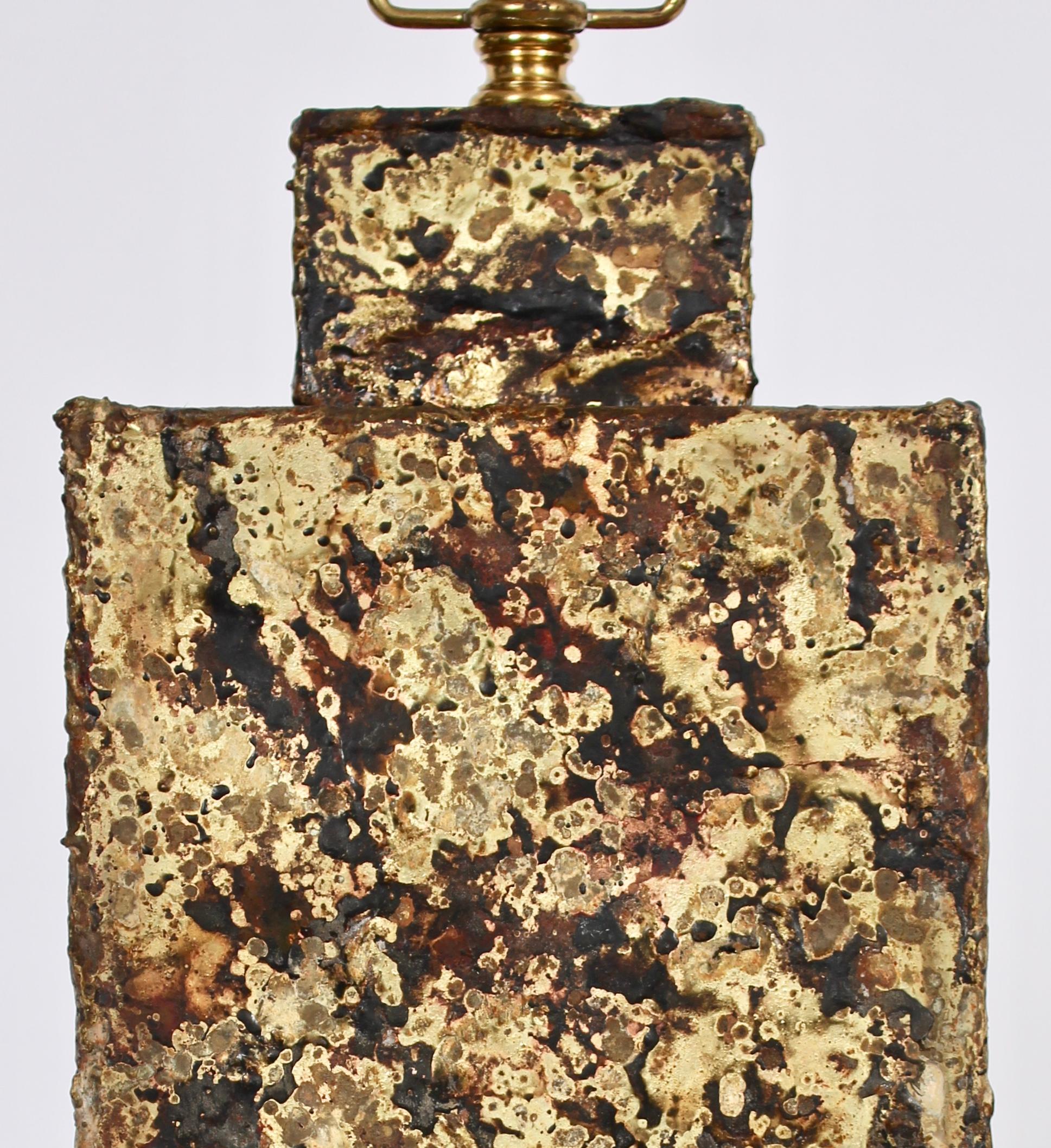 Monumental Marcello Fantoni Brass Brazed Mixed Metal Table Lamp, C. 1960 For Sale 7
