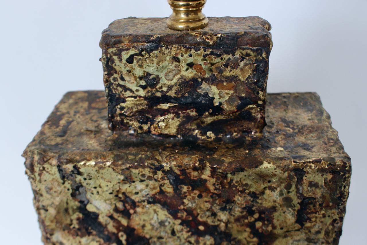 Monumental Marcello Fantoni Brass Brazed Mixed Metal Table Lamp, C. 1960 For Sale 8