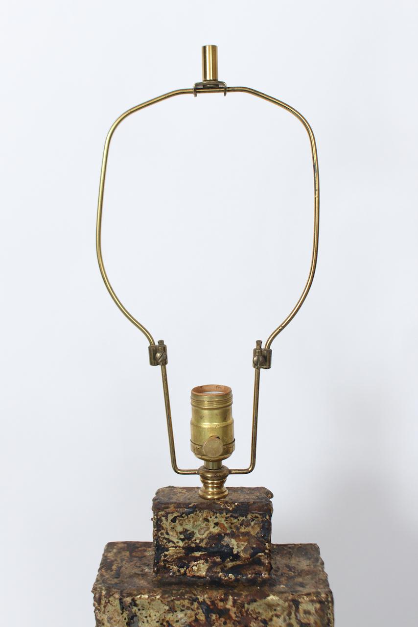 Monumental Marcello Fantoni Brass Brazed Mixed Metal Table Lamp, C. 1960 For Sale 9