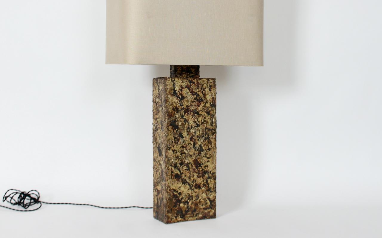 Monumental Marcello Fantoni Brass Brazed Mixed Metal Table Lamp, C. 1960 In Good Condition For Sale In Bainbridge, NY