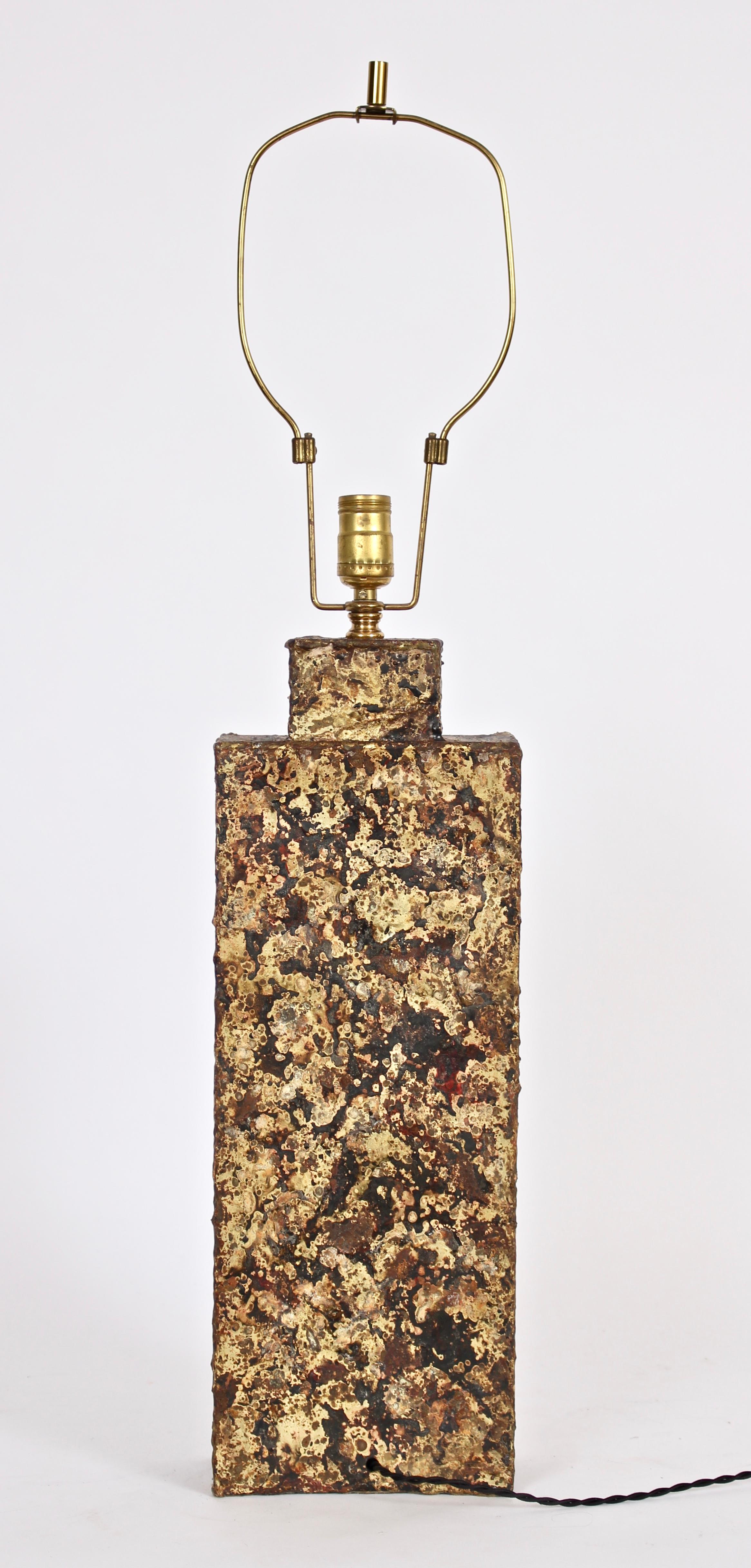Monumental Marcello Fantoni Brass Brazed Mixed Metal Table Lamp, C. 1960 For Sale 1