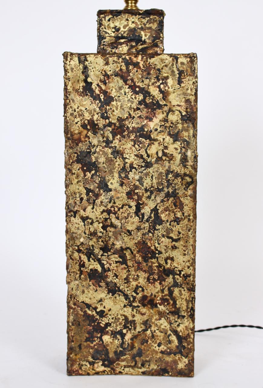 Monumental Marcello Fantoni Brass Brazed Mixed Metal Table Lamp, C. 1960 For Sale 2