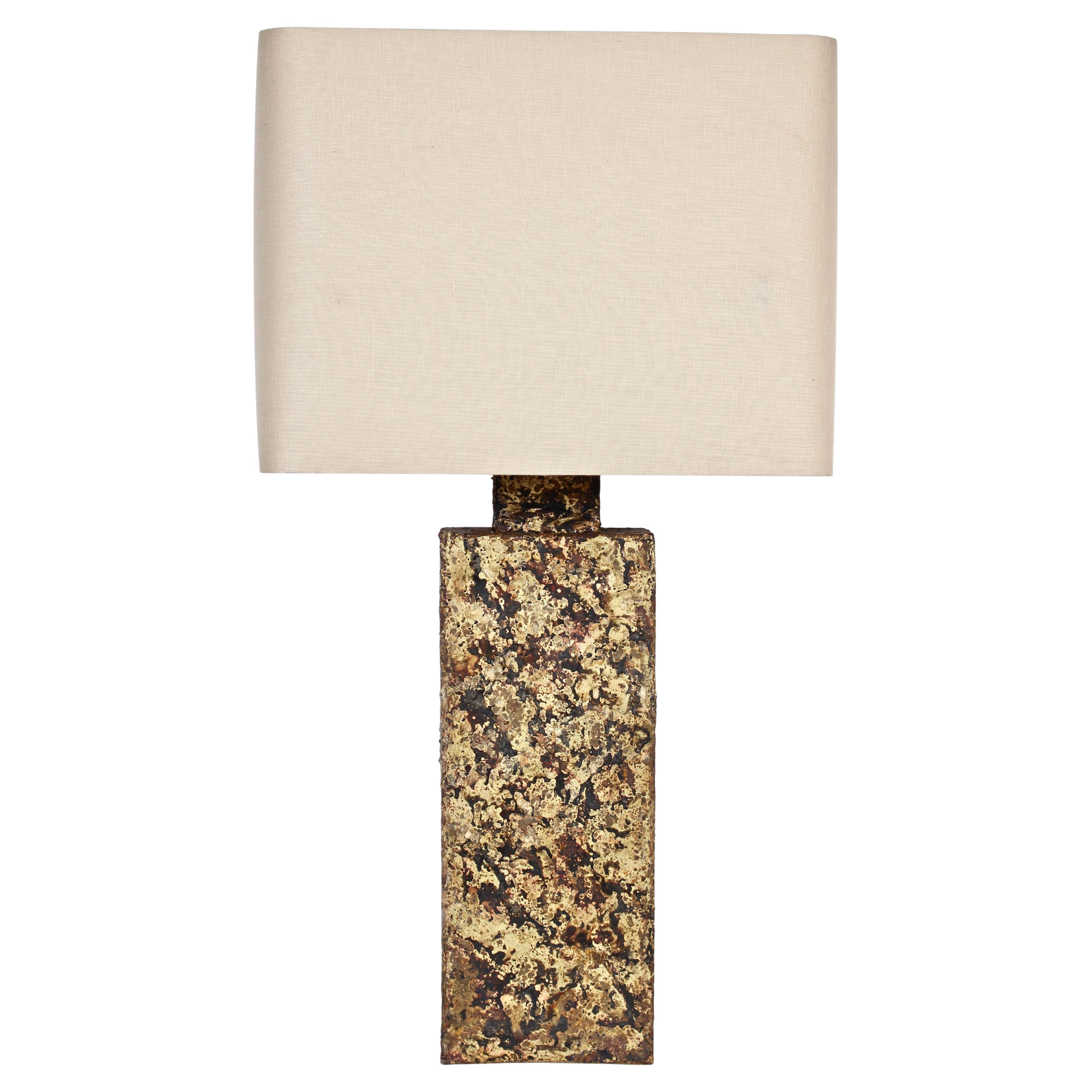 Monumental Marcello Fantoni Brass Brazed Mixed Metal Table Lamp, C. 1960
