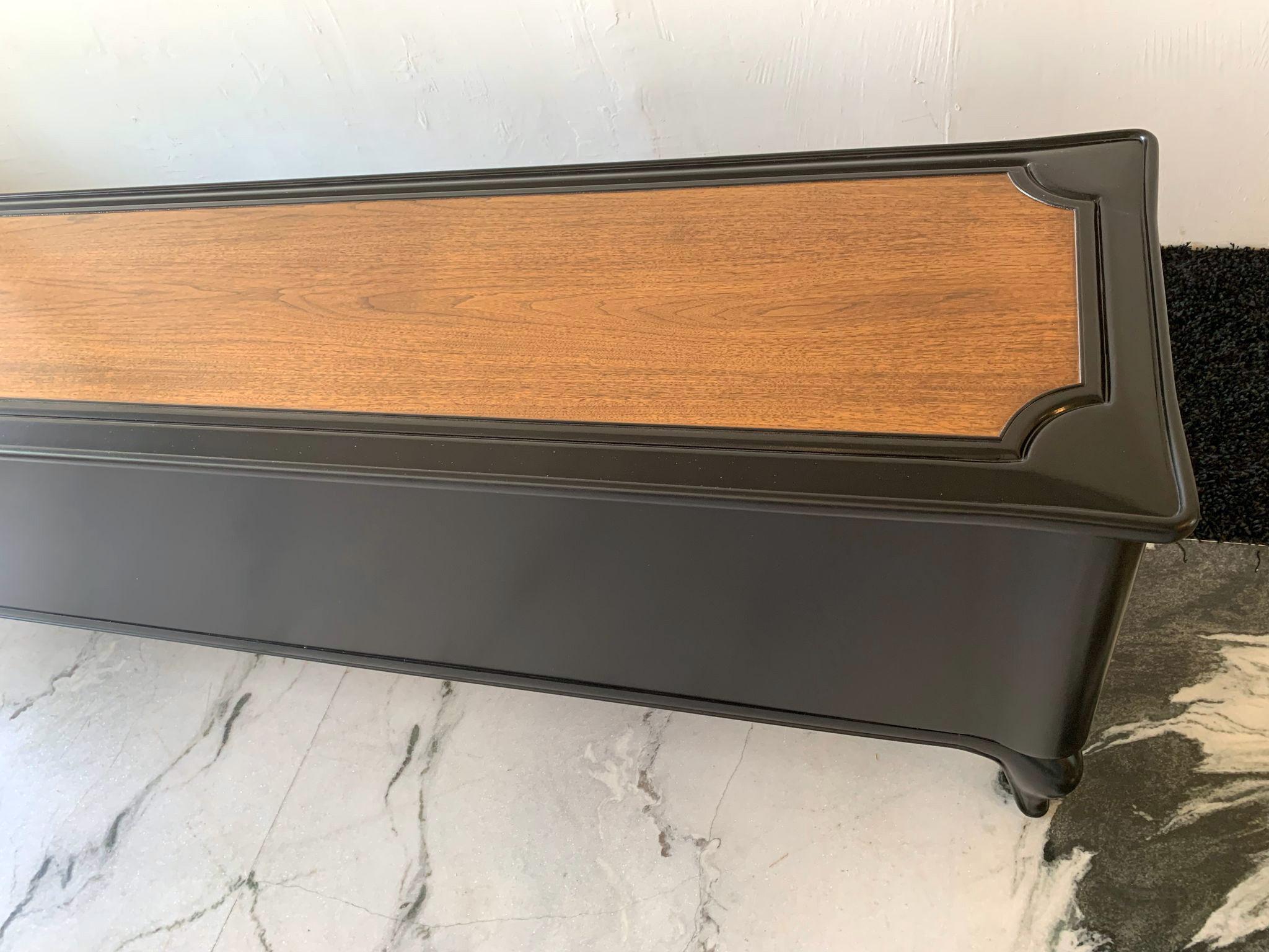 Monumental Maurice Bailey for Monteverdi Young Ebonized and Walnut Credenza In Good Condition In Culver City, CA
