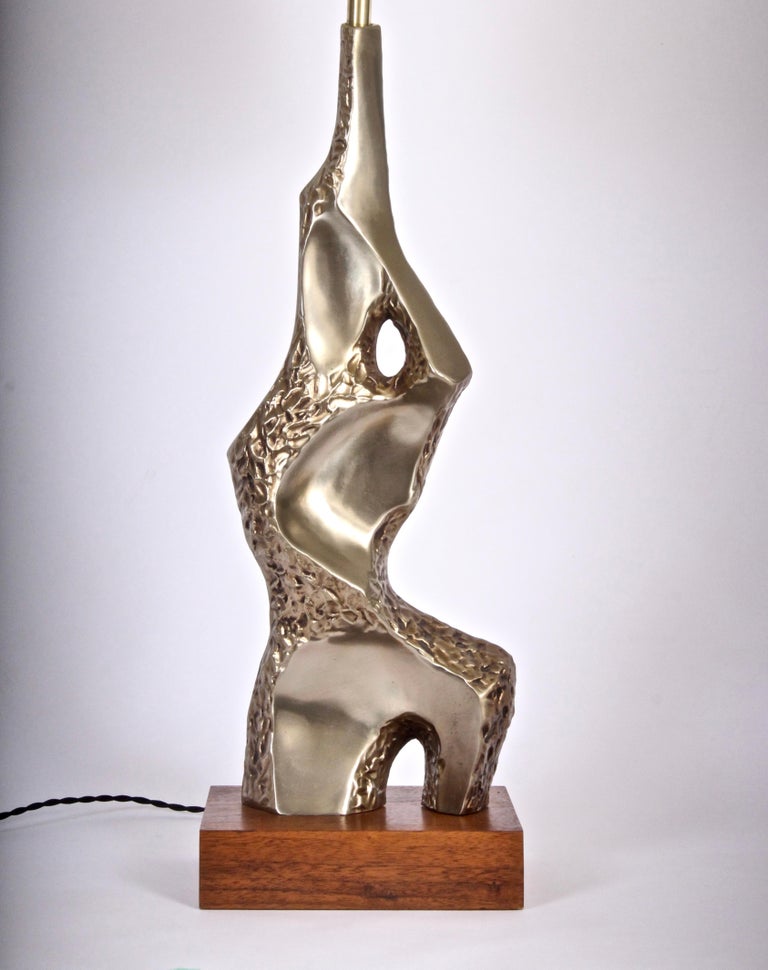 Monumental Richard Barr for Laurel Lamp Co. Brutalist Brass Table Lamp 4