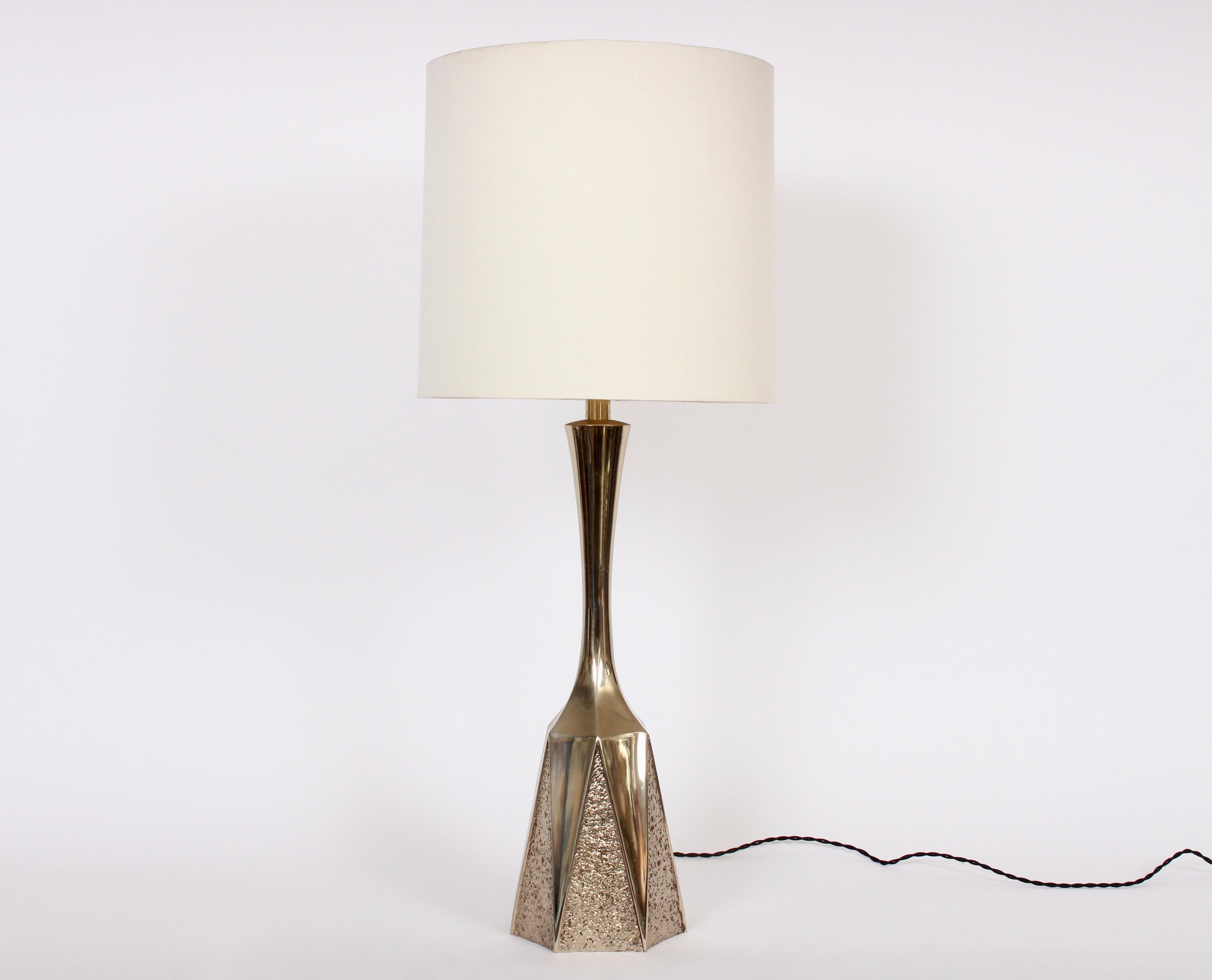 Monumental Barr & Weiss for Laurel Lamp Co. Brutalist Brass Table Lamp 6