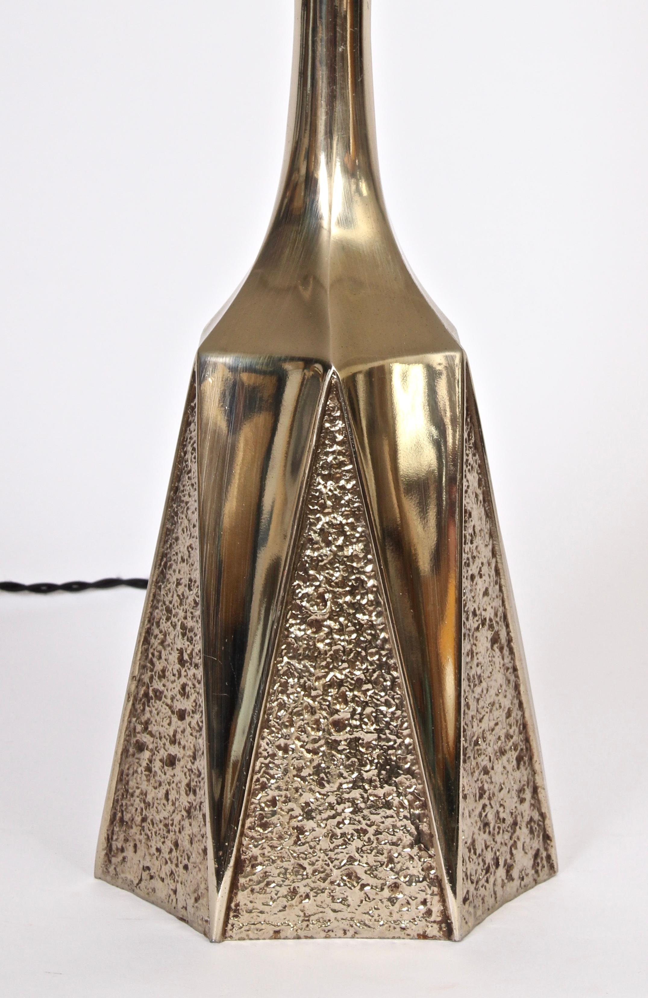 Monumental Barr & Weiss for Laurel Lamp Co. Brutalist Brass Table Lamp 3
