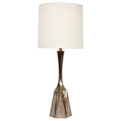 Monumental Barr & Weiss for Laurel Lamp Co. Brutalist Brass Table Lamp