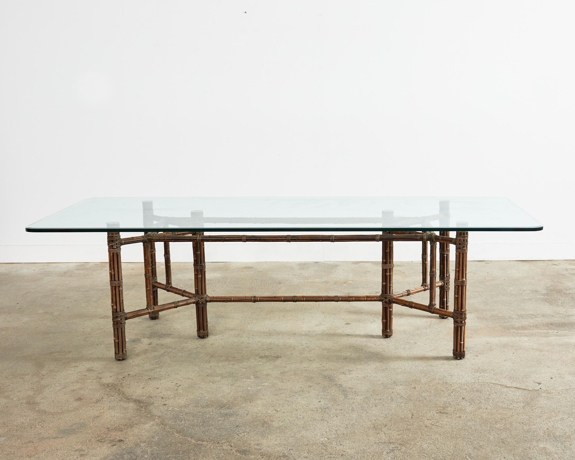 Monumental McGuire Bamboo Glass Rectangular Dining Table 12