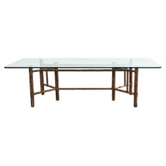 Monumental McGuire Bamboo Glass Rectangular Dining Table