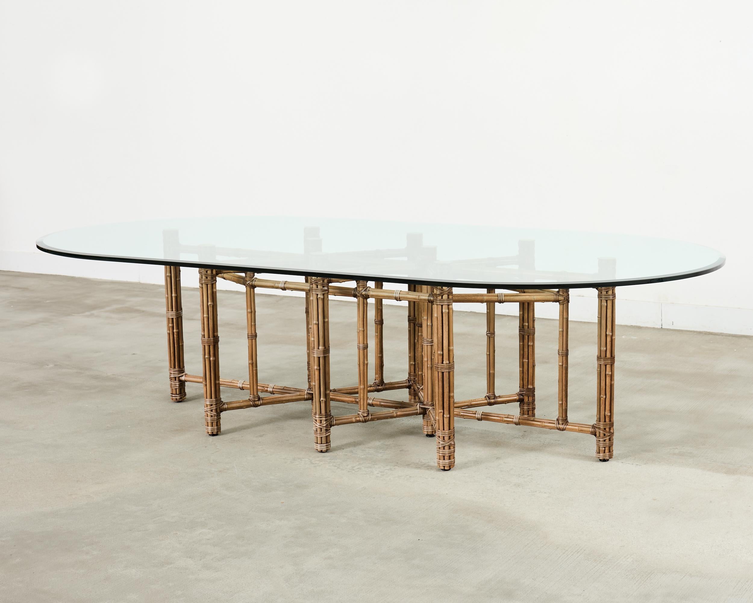 Organique Monumental McGuire Organic Modern Bamboo Oval Dining Table 9 Ft. en vente