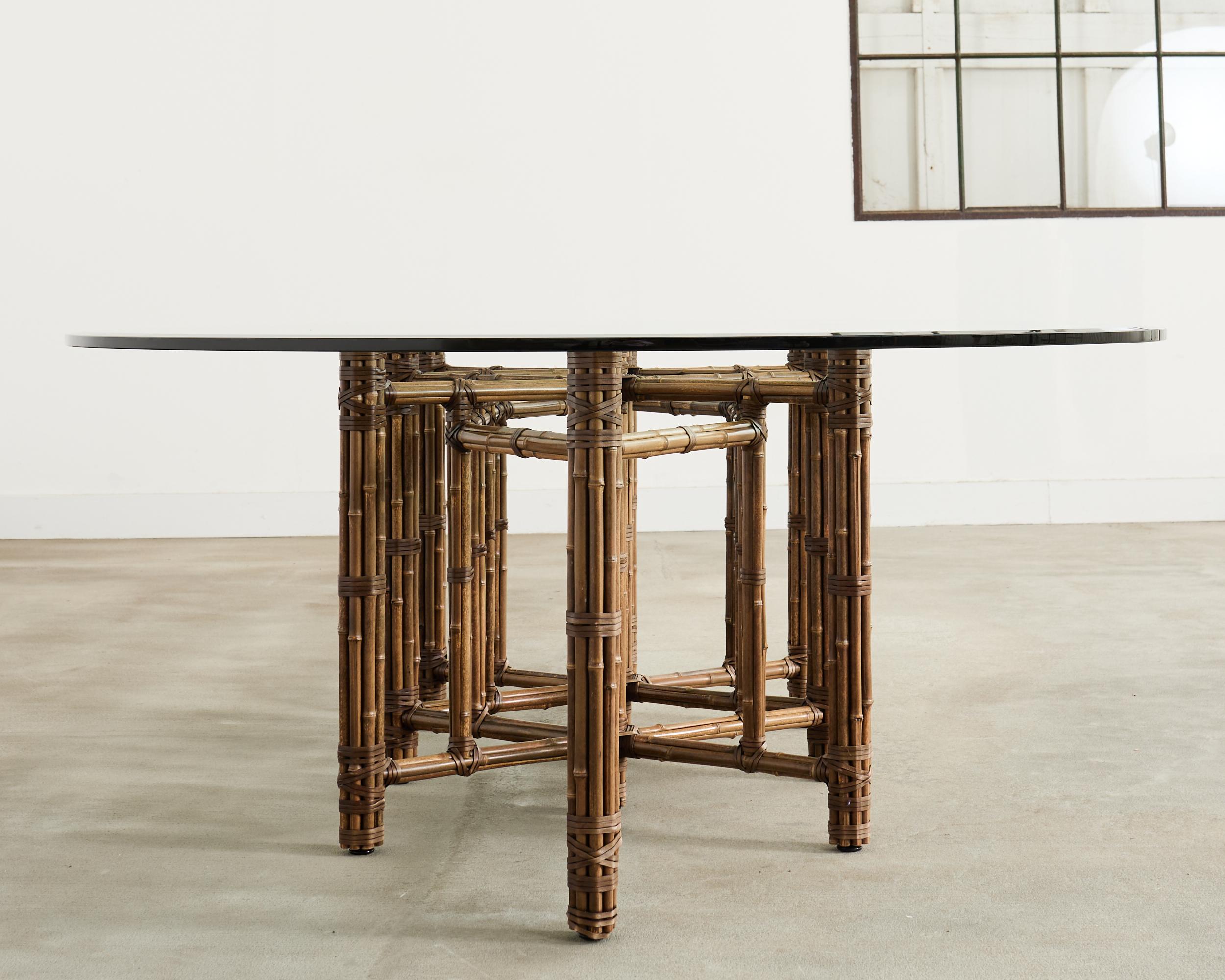Fait main Monumental McGuire Organic Modern Bamboo Oval Dining Table 9 Ft. en vente