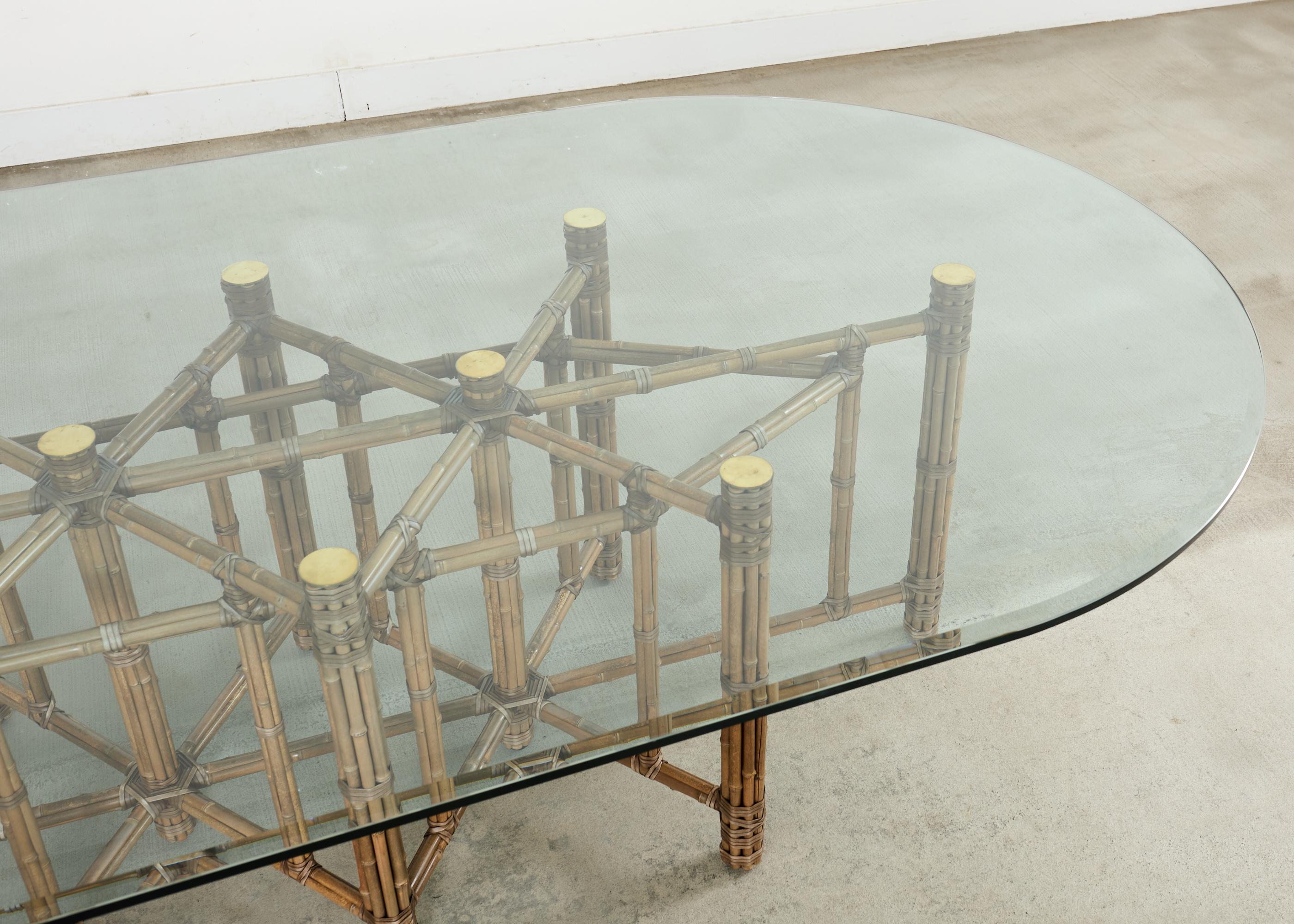 Monumental McGuire Organic Modern Bamboo Oval Dining Table 9 Ft. en vente 1
