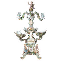 Monumental Meissen Porcelain Four Elements Centerpiece/Candelabra