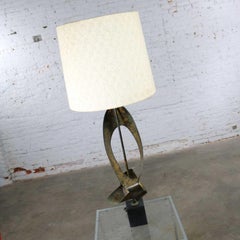 Monumental Laurel Lamp Co. Metal Brutalist Table Lamp
