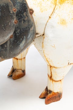 Monumental Metal Pig Sculpture
