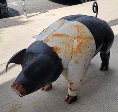 Monumental Metal Pig Sculpture