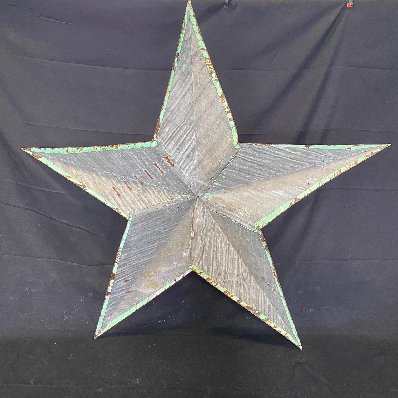 Monumental Metal Rustic Star Wall Sculpture For Sale 5