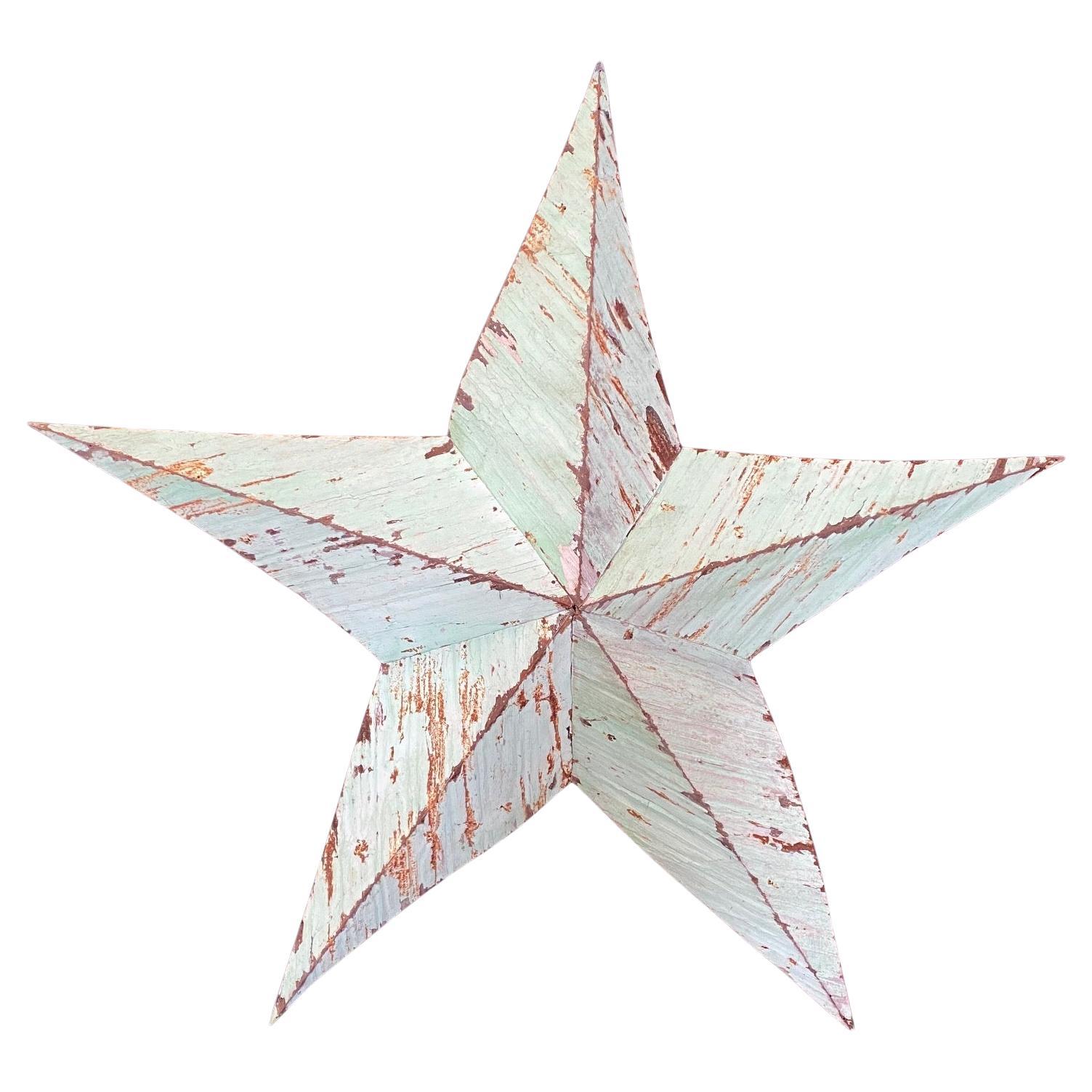 Monumental Metal Rustic Star Wall Sculpture For Sale