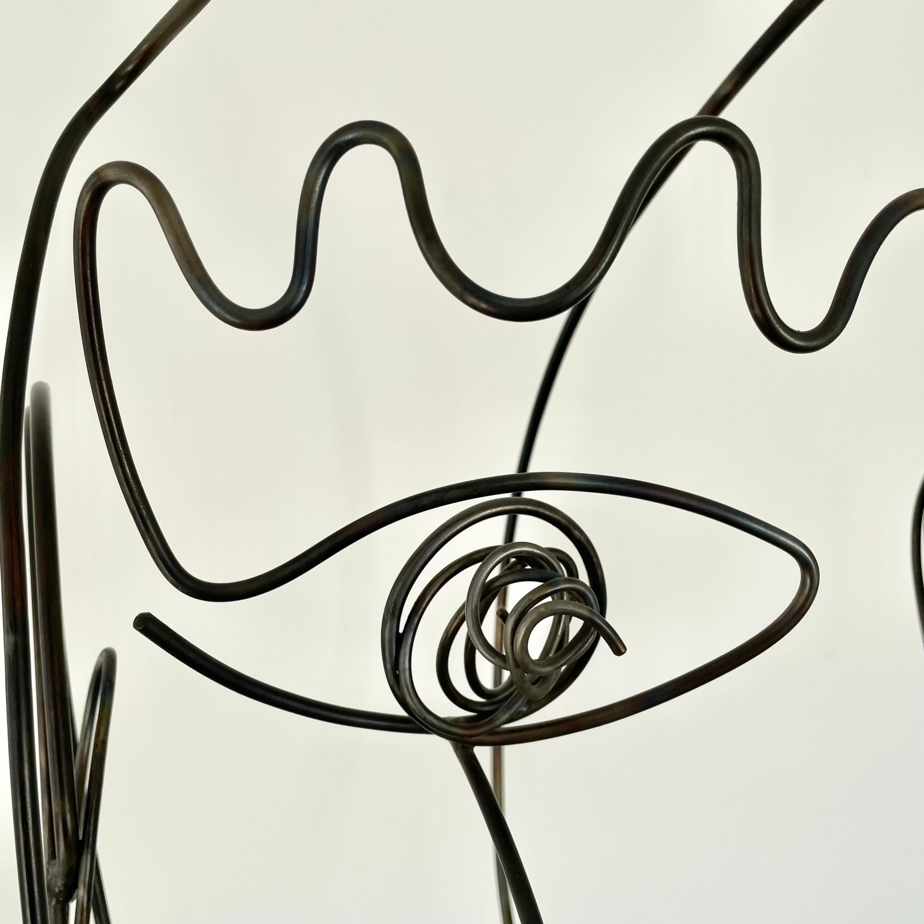 Monumental Metal Wire Face Sculpture For Sale 3