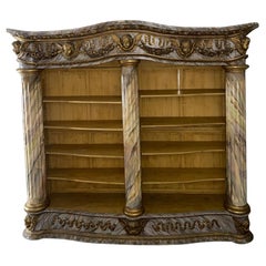 Monumental Mid-19th Century French Painted and Gilded Bibliothèque / Bookcase