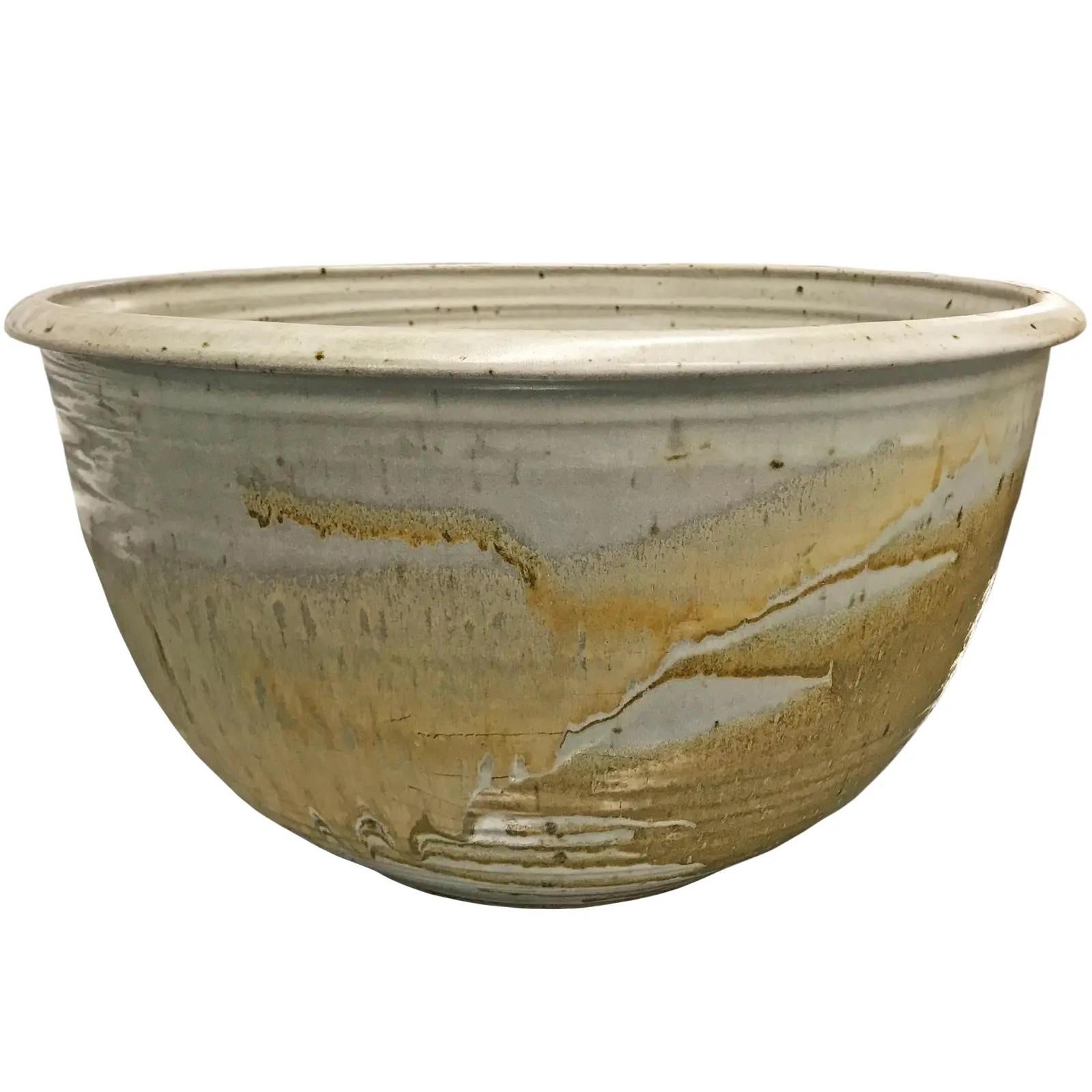 Ceramic Monumental Mid-20th Century American Studio Pottery Bowl For Sale