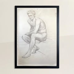 Monumental Mid-20th Century Belgian Academic Figure Drawing
