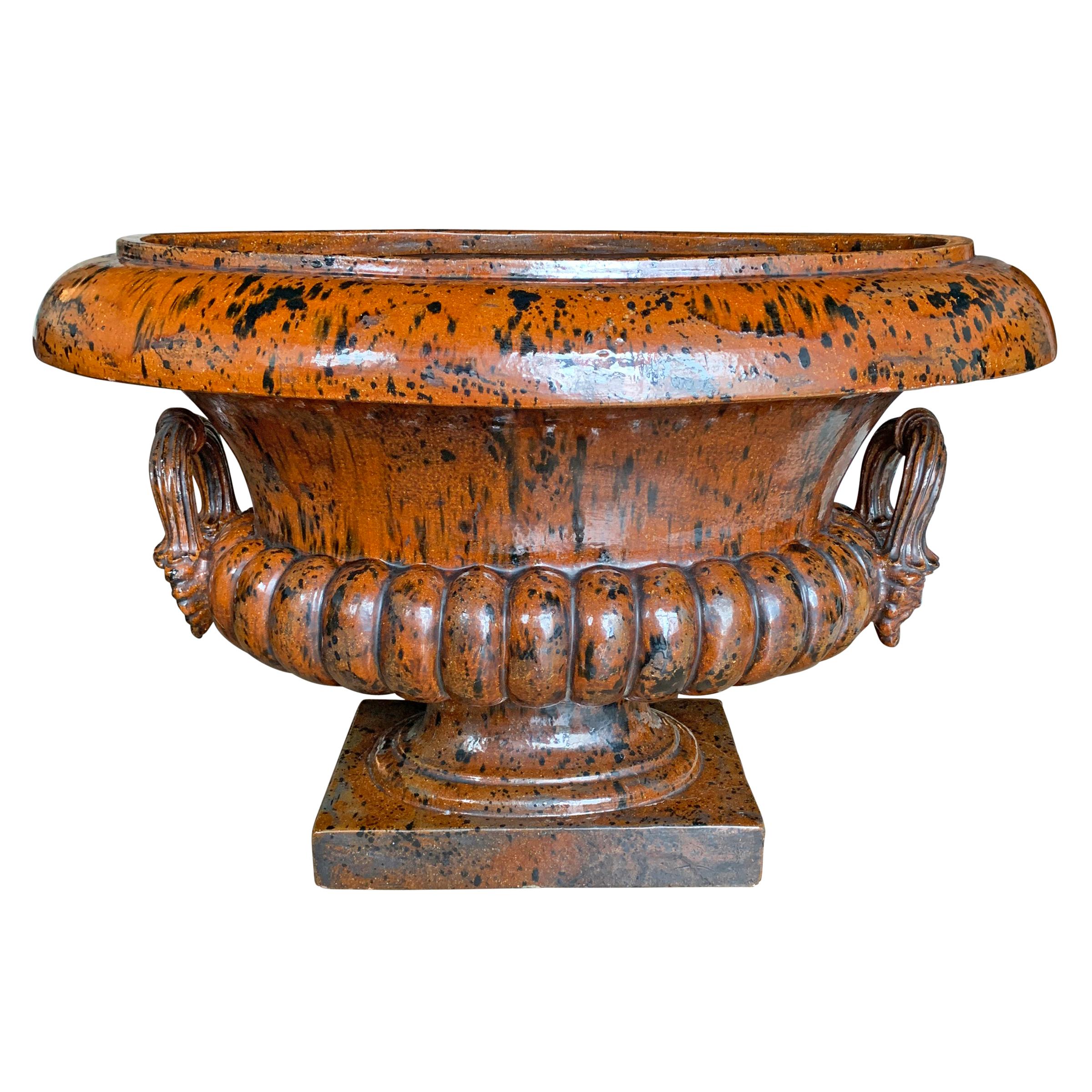 Classical Roman Monumental Mid-20th Century Italian Ceramic Urn For Sale