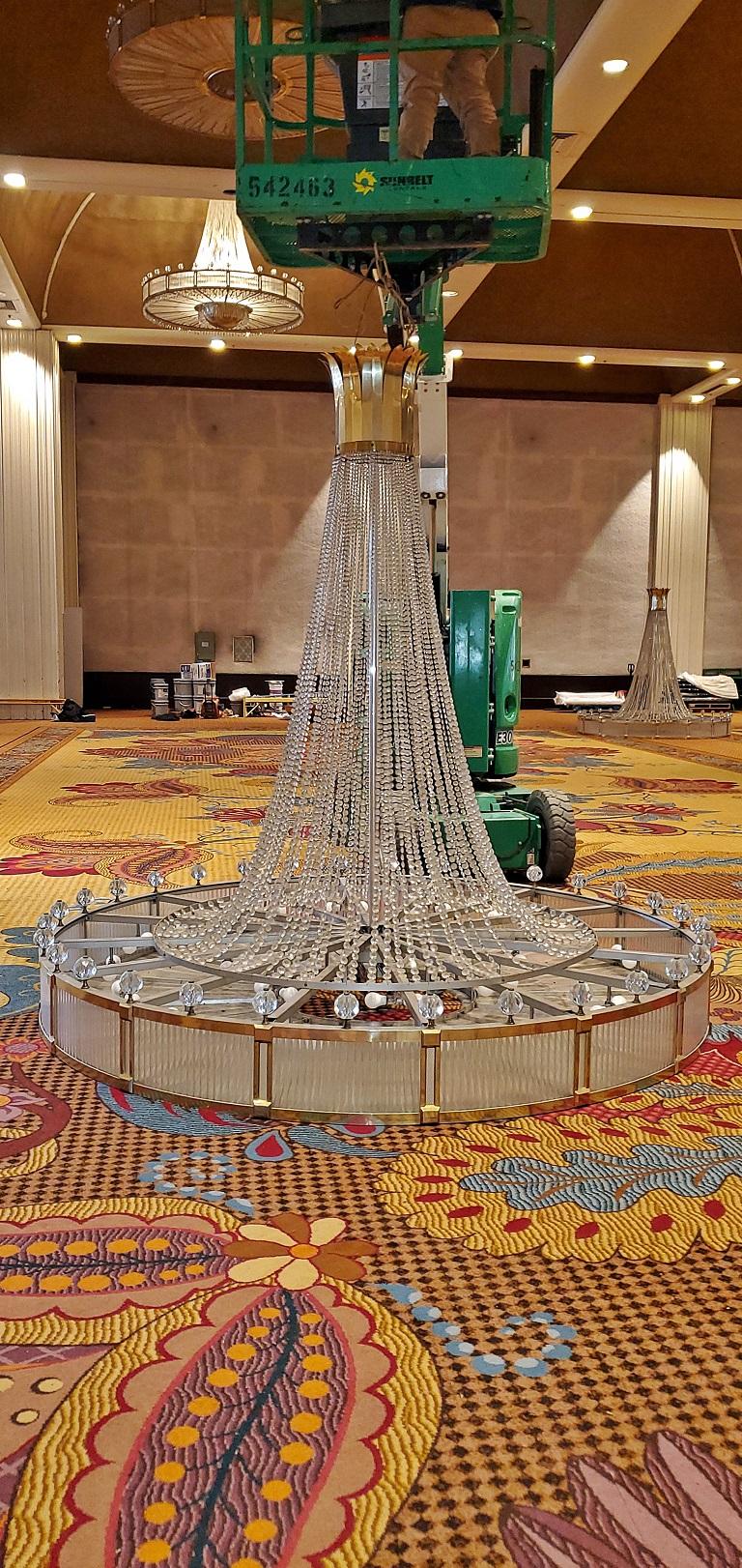 Monumental Midcentury Art Deco Style Ballroom Chandelier with Provenance For Sale at 1stDibs