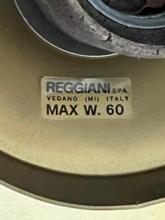 Plafonnier monumental en laiton et verre dépoli du milieu du siècle dernier de Reggiani, Italie 1970