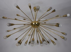 Monumental Mid-Century Brass Sputnik Chandelier, 1950s, Germany