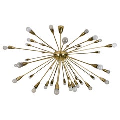 Monumental Mid-Century Brass Sputnik Chandelier, 1950s, Germany