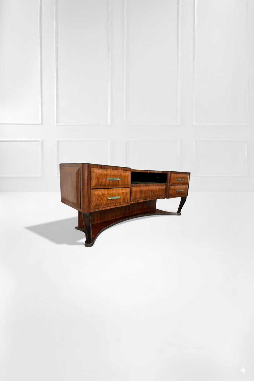 Mid-Century moderno Monumental Mid-century Dresser in wood by Dassi, Italy, 1950s in vendita