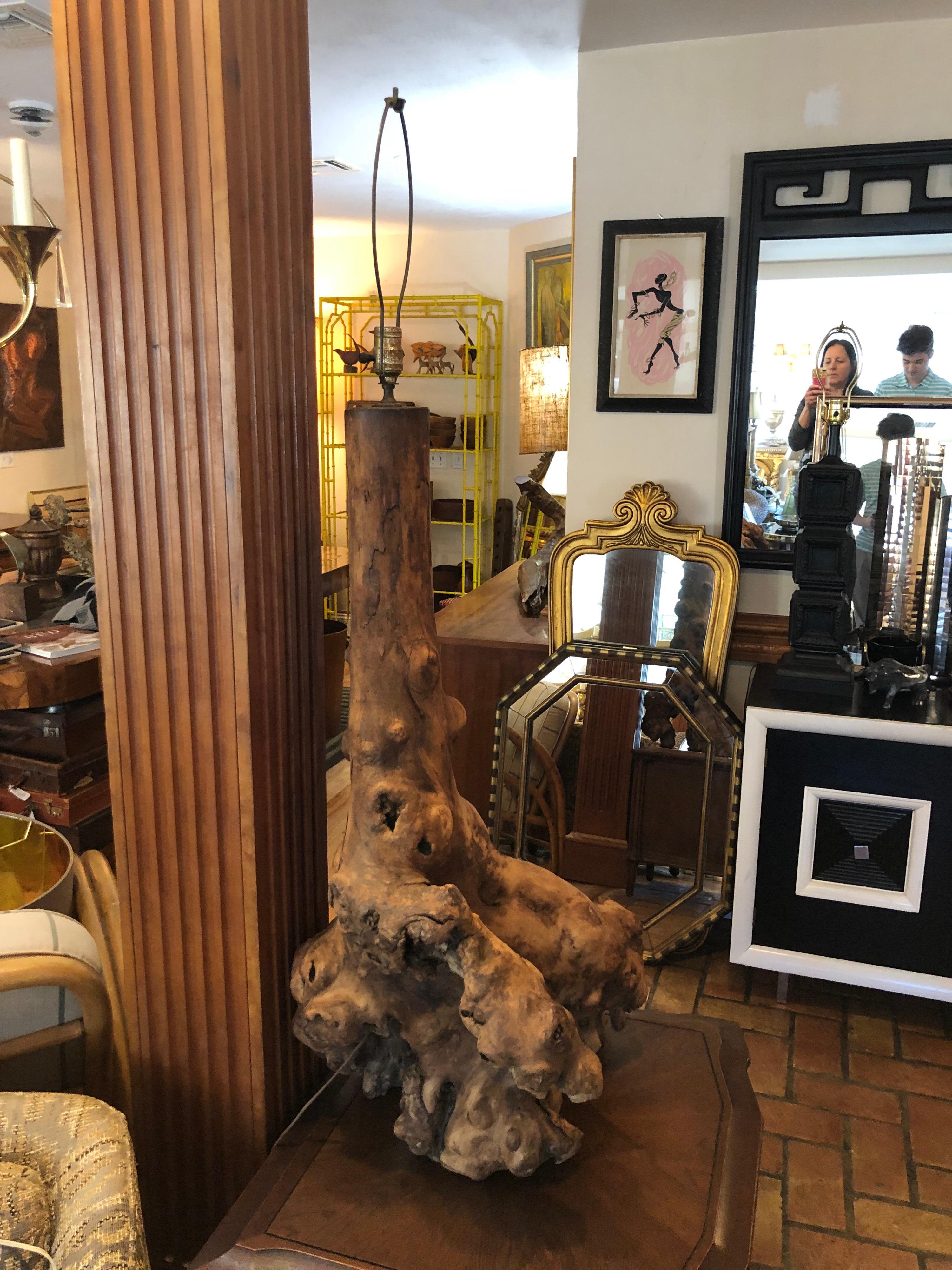 Monumental Mid Century Driftwood Lamp For Sale 3