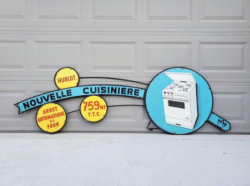 20th Century Monumental Mid-Century French Nouvelle Cuisiniere Advertising Sign For Sale
