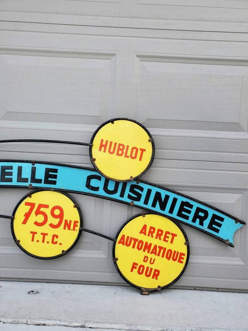 Métal Panneau publicitaire monumental de la Nouvelle Cuisinire franaise du milieu du sicle dernier en vente