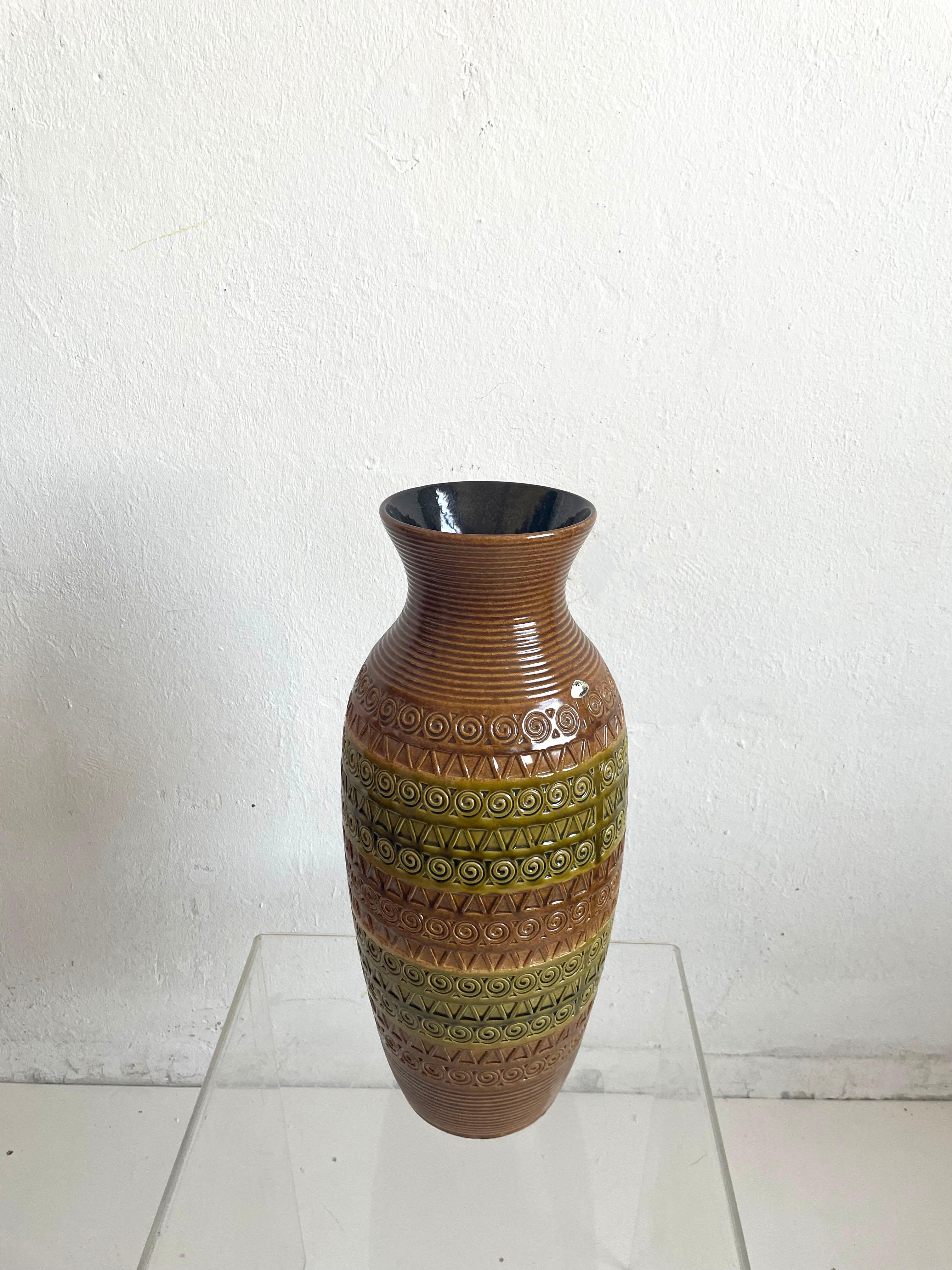 Mid-Century Modern Monumental Mid Century German Pottery XL Floor Vase, Bitossi Style, 1960s 1970s