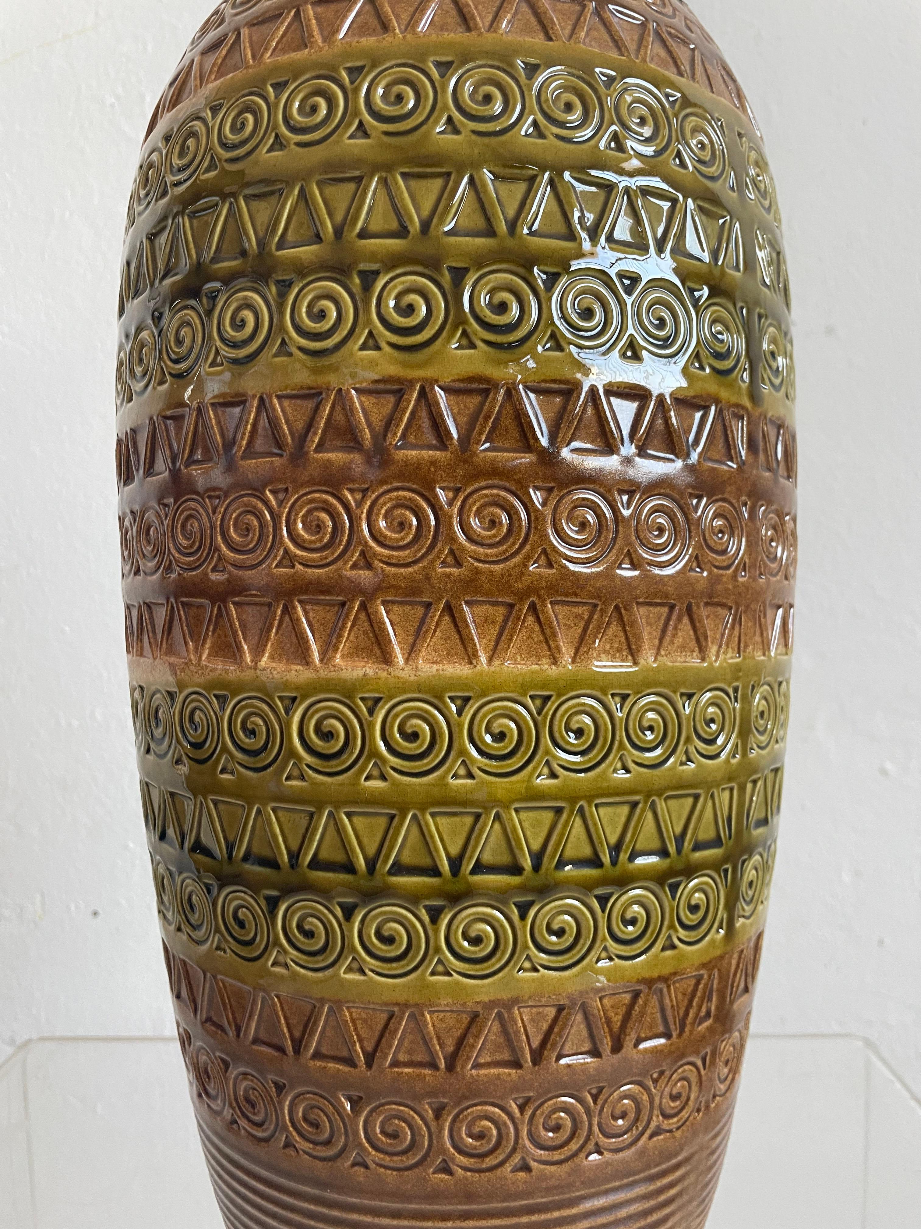 Monumental Mid Century German Pottery XL Floor Vase, Bitossi Style, 1960s 1970s In Good Condition In Zagreb, HR